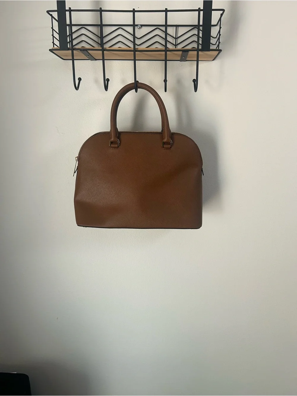 Michael Kors Brown Saffiano Dome Satchel